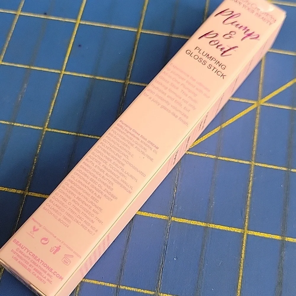 Beauty Creations Plump & Pout Lip Gloss Stick 1.8g Dream Girl New In Box